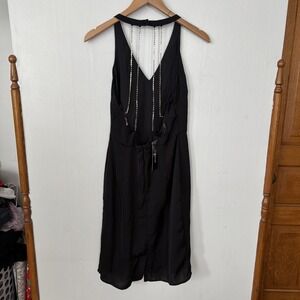 Y2K Style BEBE Backless Jewled‎ Dress. Black. Old Money. NEW. Plunge Size 8 NWT